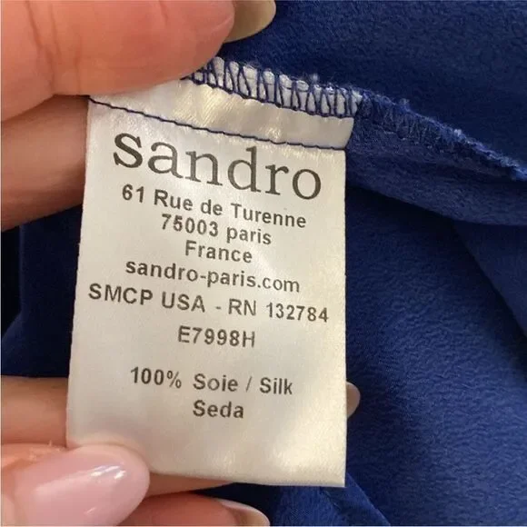 Sandro Elegant Blue Women's Top, S - Picture 7 of 7